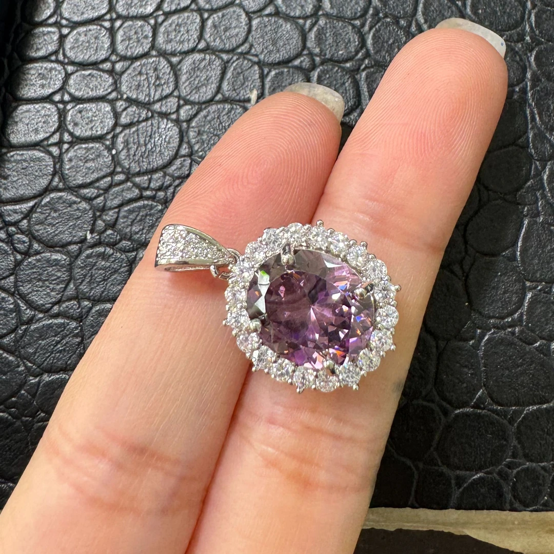 吊坠 奢华气质干枯玫瑰彩色合金吊坠配链838