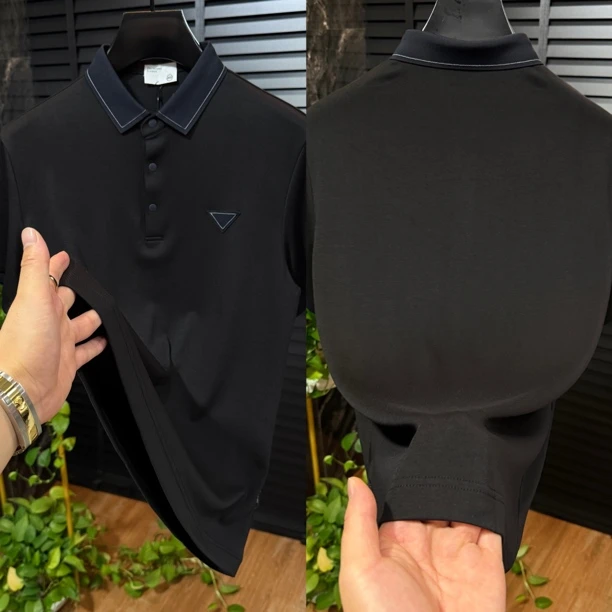 6028秋季男士翻领棉料定制款Polo衫青春潮流时尚穿搭