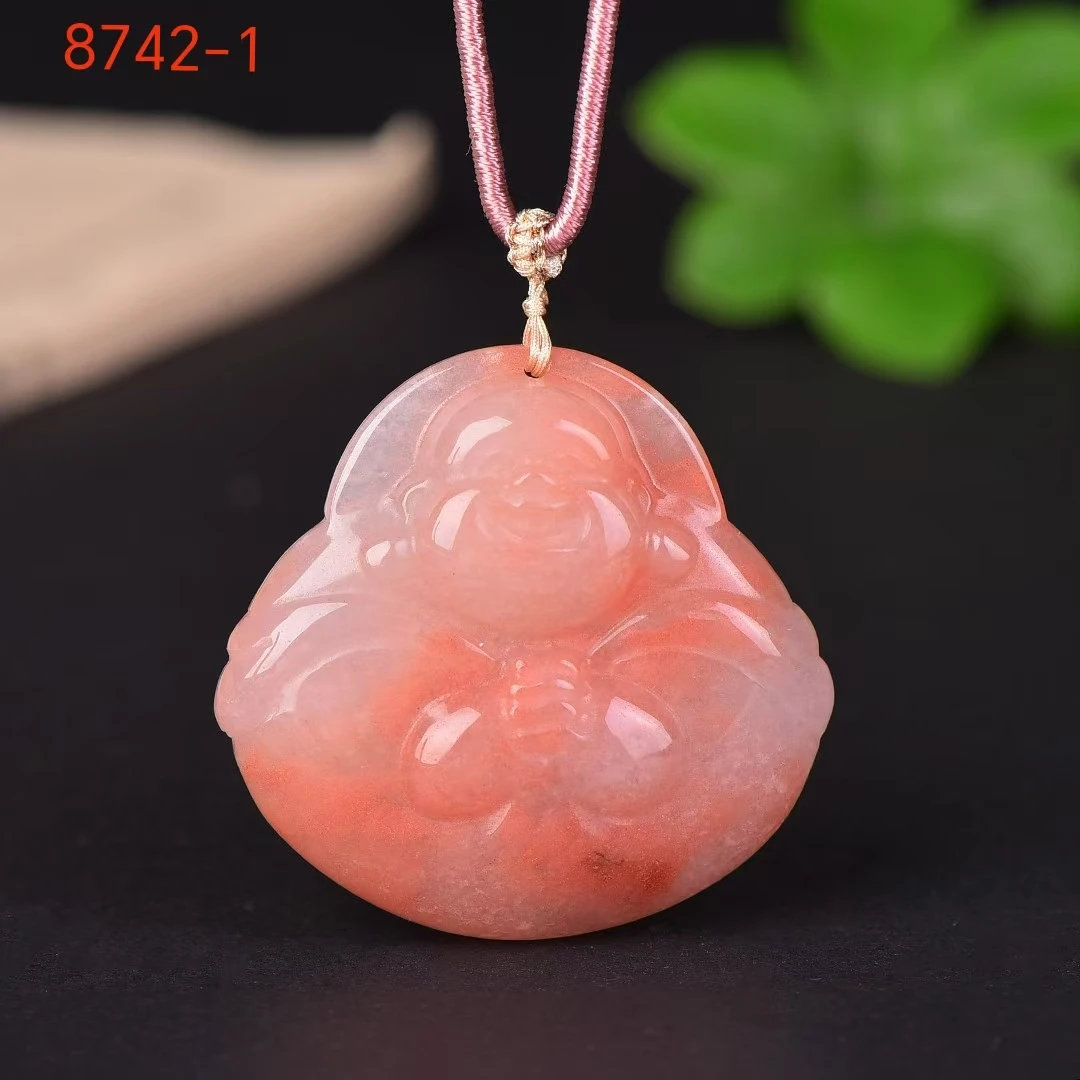 【新店福利】天然玉石桃花酿抱抱佛女款吊坠正品俏色佛公多样性发货