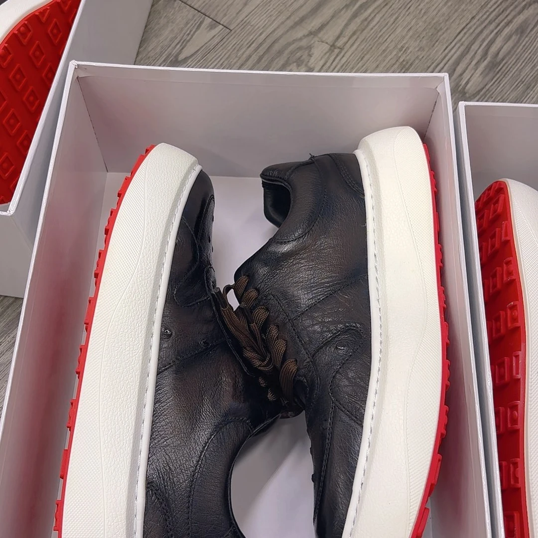 织物咖啡色鸵鸟板鞋39