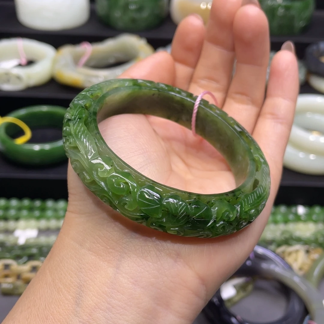 和田玉手镯54+圈口 编号52未镶嵌