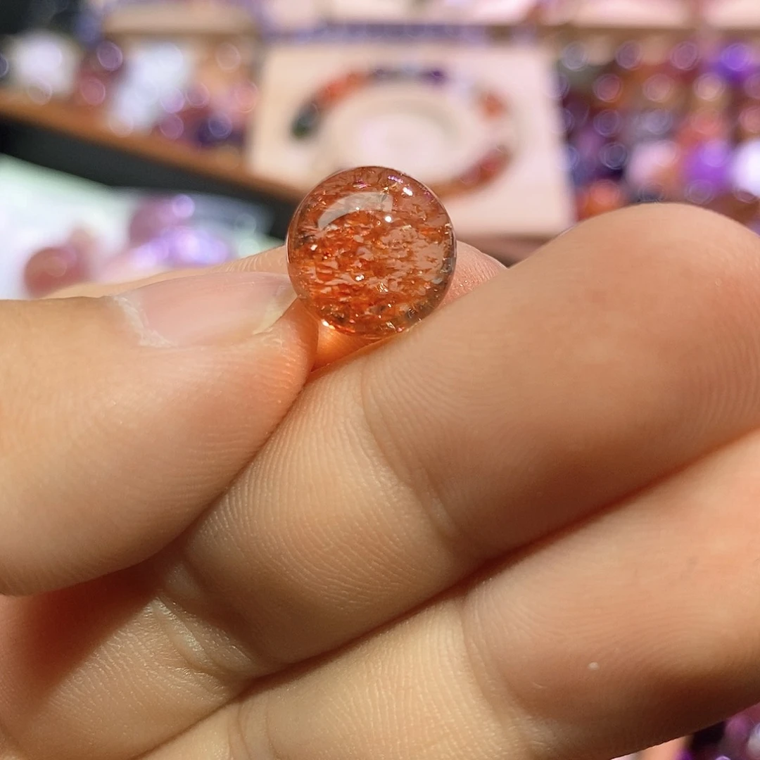 水晶珠宝半成品未镶嵌～***～金草莓单珠