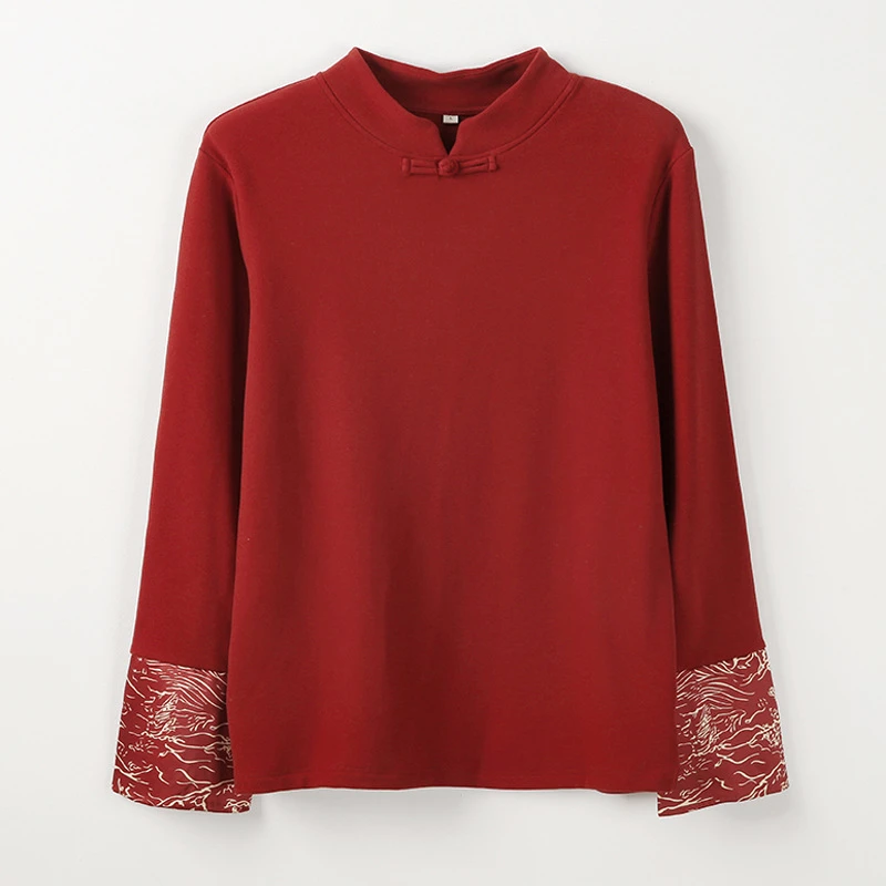 2024秋冬新款新中式半高领德绒打底衫可外穿保暖内搭国风上衣