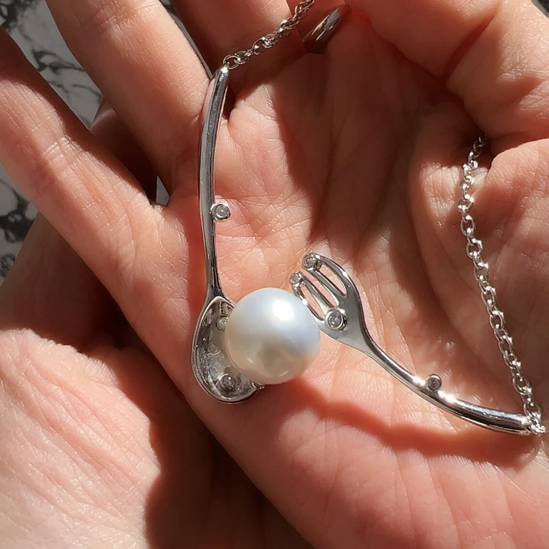 海水珍珠颈饰银S925镶嵌?****?