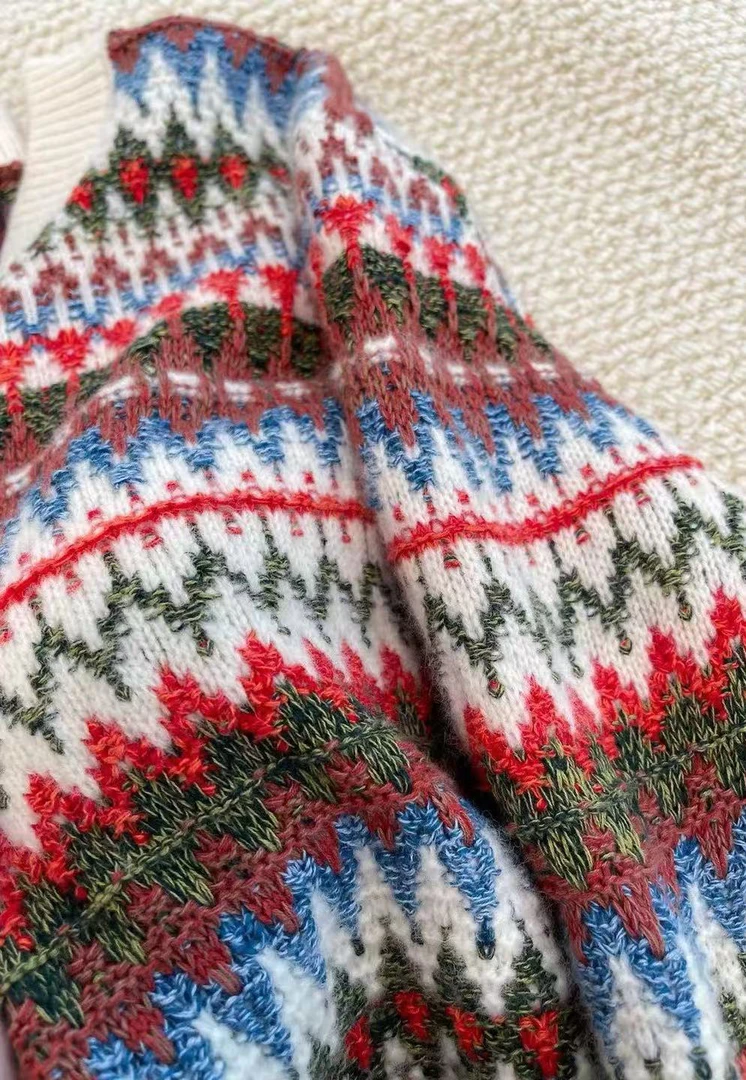 费尔岛风圣诞新年氛围毛衣