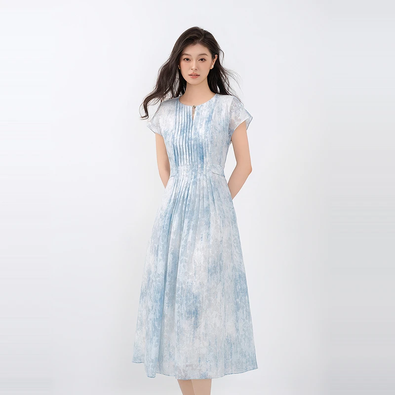 【流光风】OBEG欧碧倩轻中式水墨风连衣裙50502582