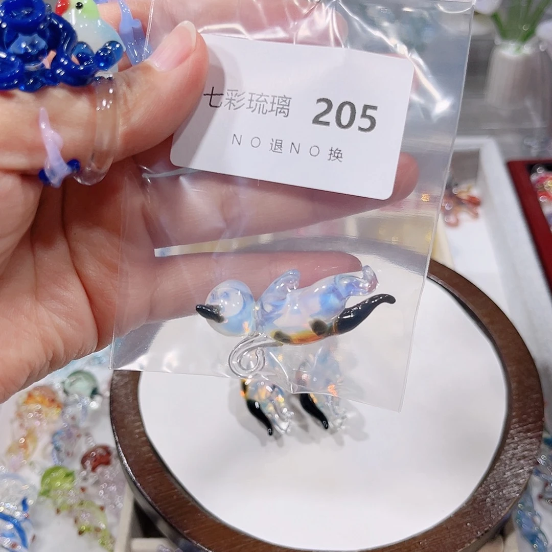 玻璃颈饰205三花猫一个