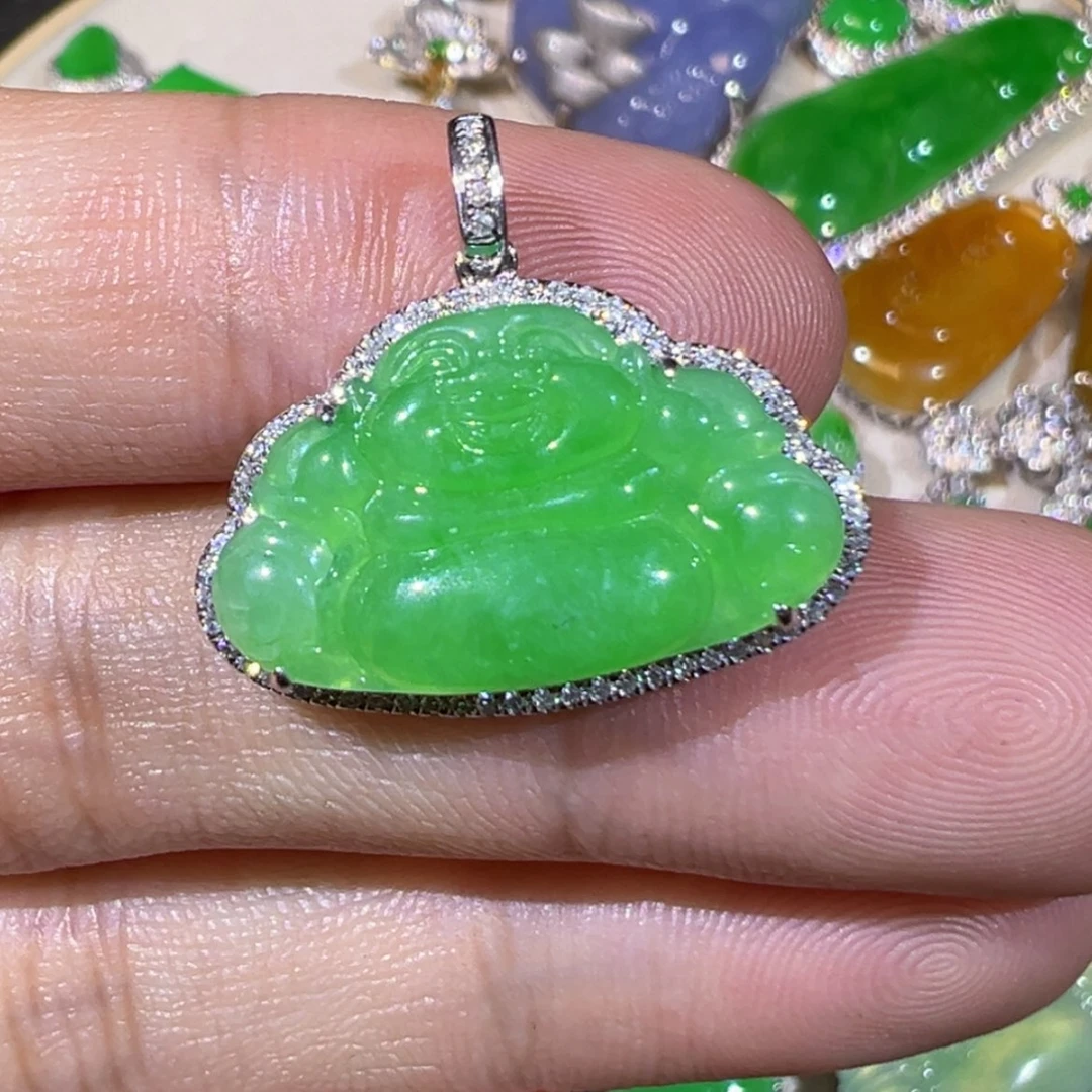 【闪购商品】翡翠18K金镶嵌颈饰缅甸翡翠