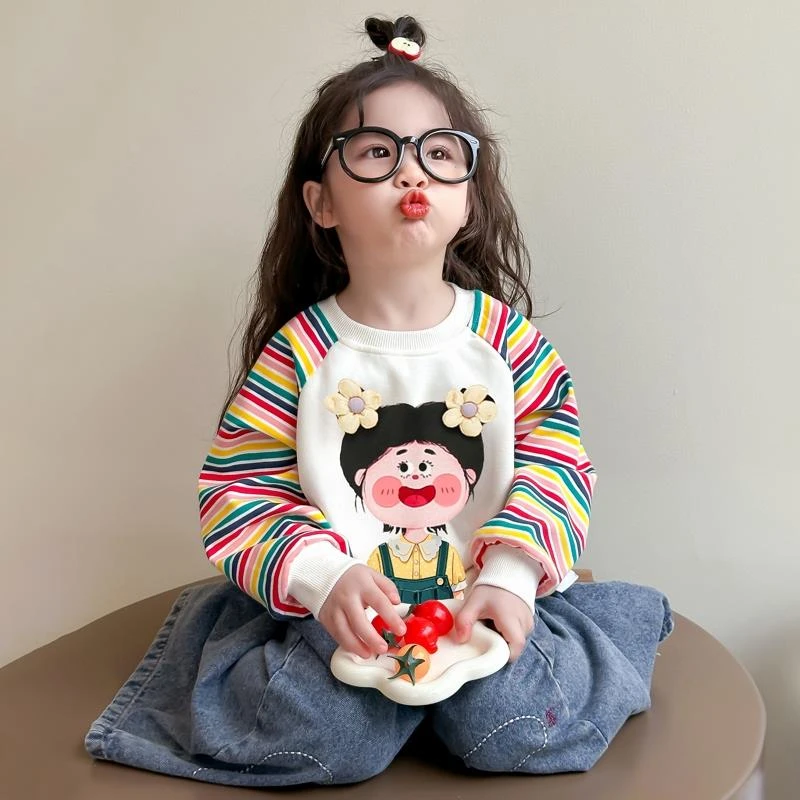 MK&UR.BV女童卫衣2025新款童装儿童长袖恤洋气宝宝春秋款打底衫