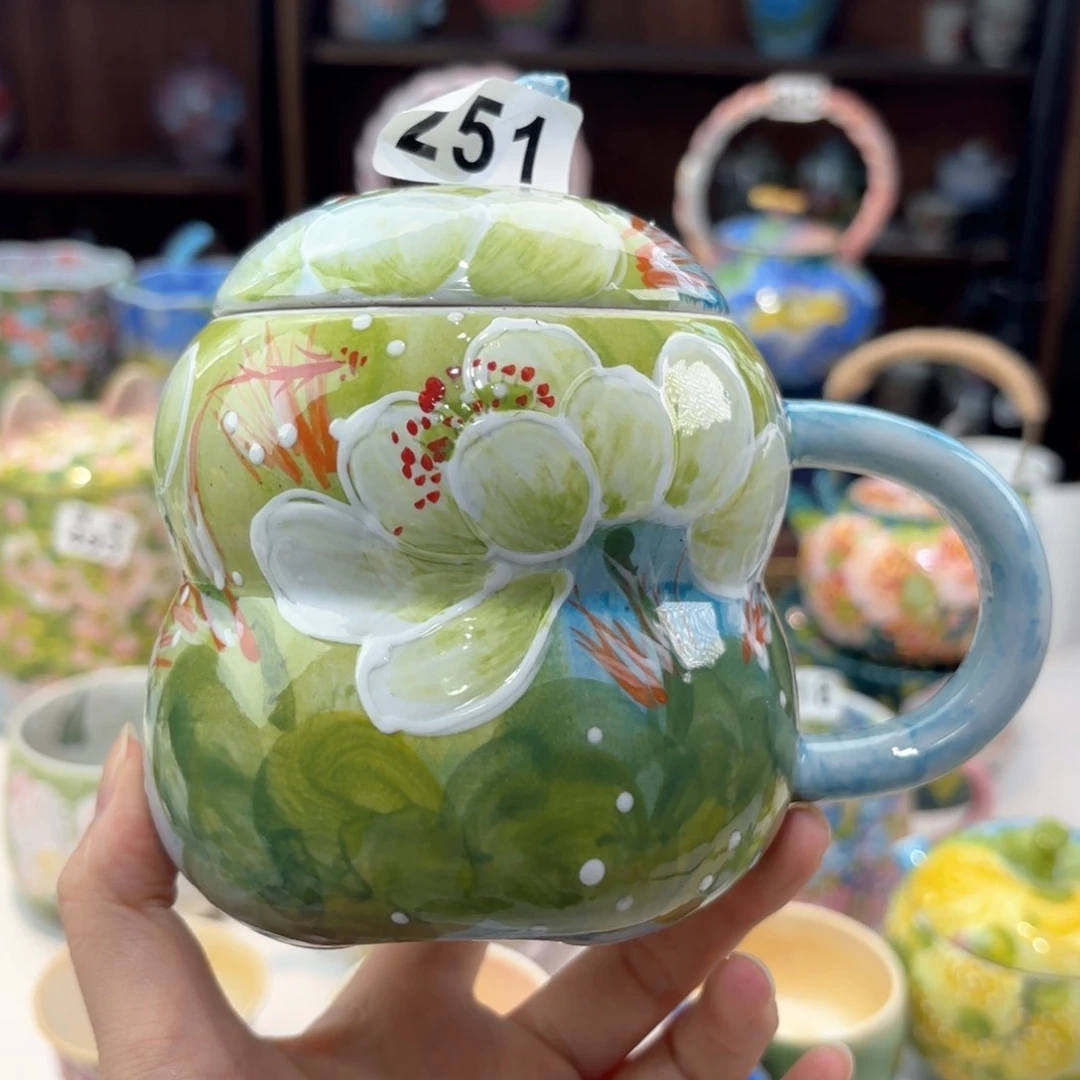 景德镇手绘高温釉下彩陶瓷茶具