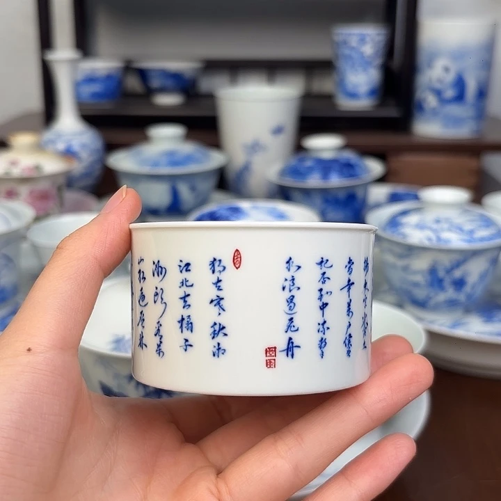 杯子手工手绘诗词杯子