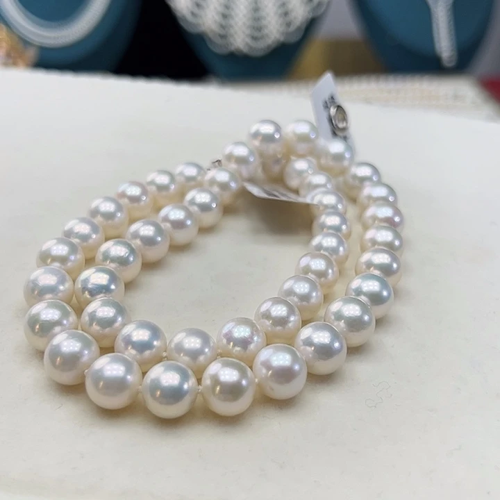 颈饰银S925镶嵌淡水珍珠➕9-10高品极光炫彩