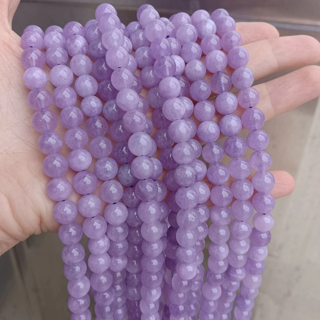 薰衣草紫髓珠宝玉石圆珠散珠DIY手工串珠编制手串配件