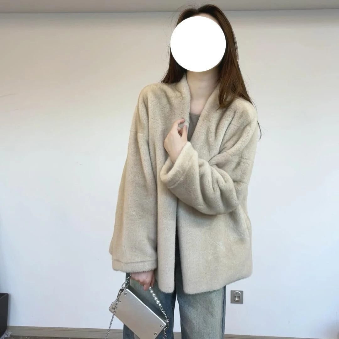 人造皮草 2025环保皮毛貂皮一体新款加厚慵懒水貂冬季毛毛外套女