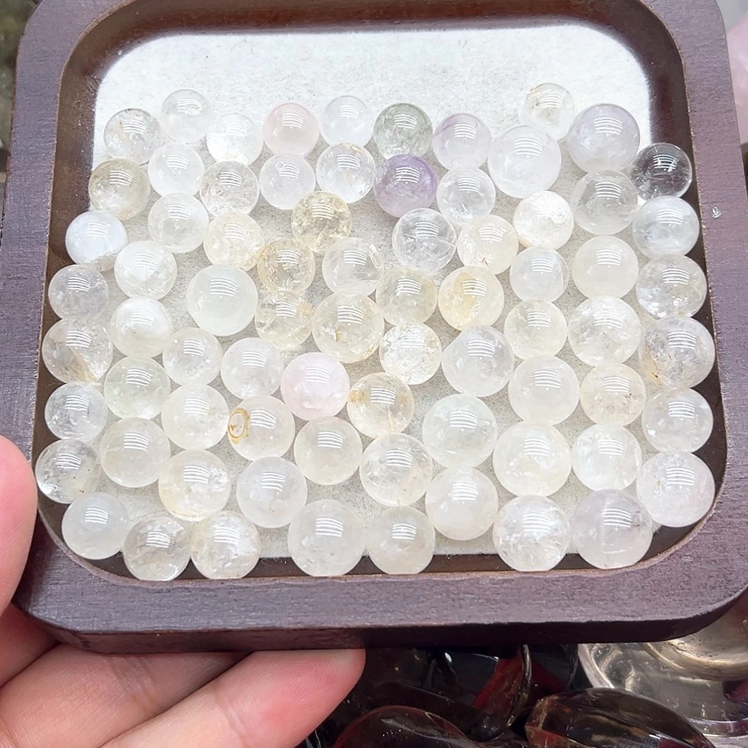 水晶珠宝半成品未镶嵌11 黄胶花球10-15mm