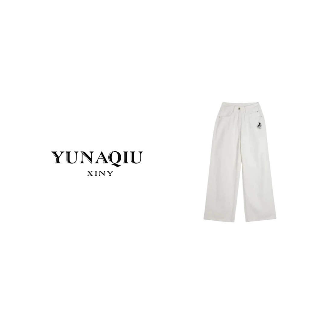 【妮妮推荐】-纯色女阔腿直筒牛仔裤-9990