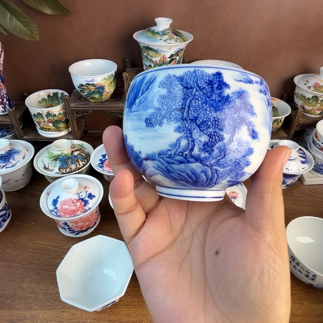 忠意堂釉下彩山水