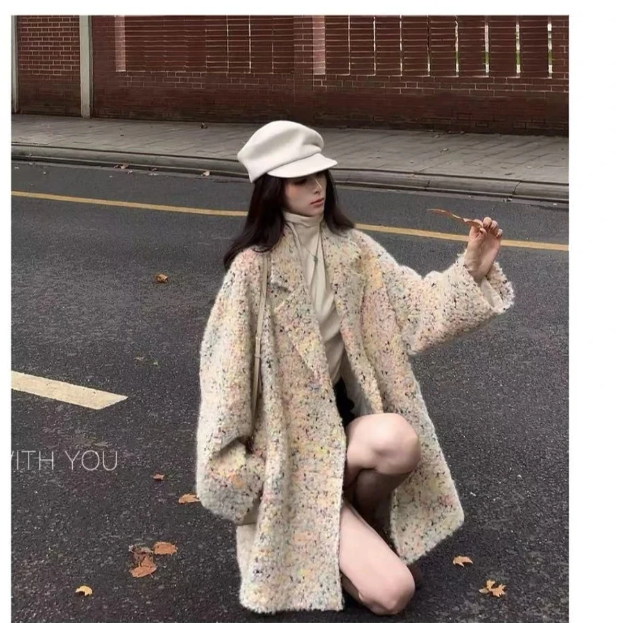 AnAnLine.经典！奢品2025**花纱绵羊毛手工高定大衣小香风气质洋气