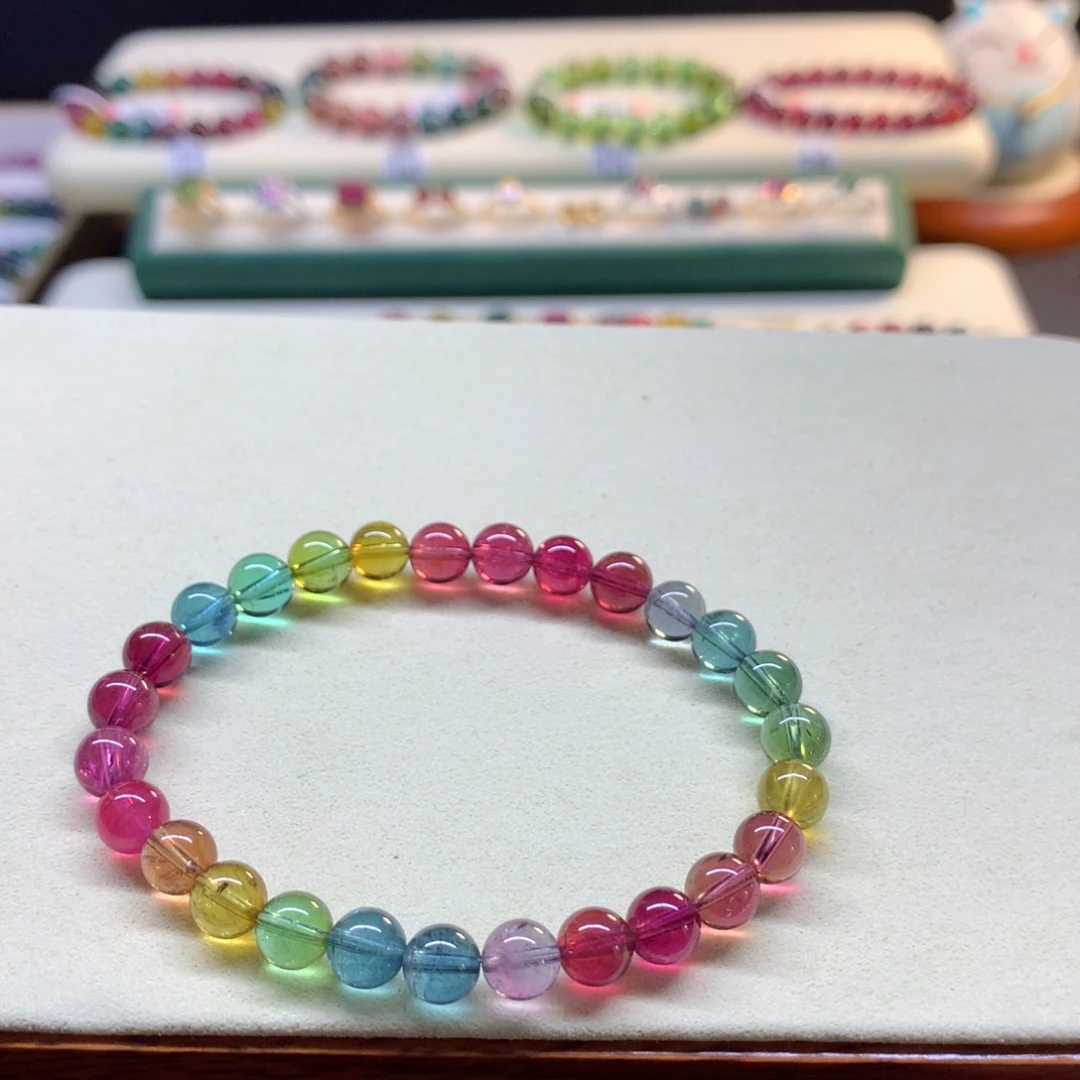 手串未镶嵌碧玺彩虹色标7mm