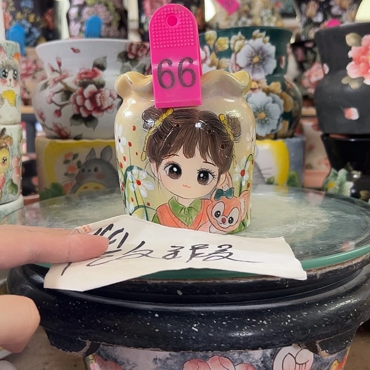 小***珺满38包邮 景德镇手绘花盆