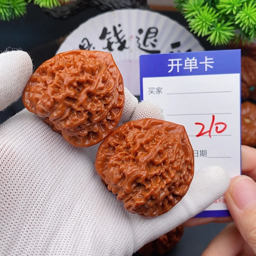 文玩核桃把件45官帽210