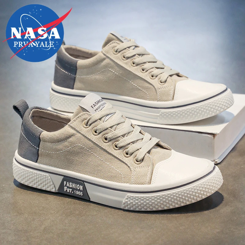 NASA联名2025新款夏季透气低帮休闲平板鞋百搭增高青少年运动潮鞋