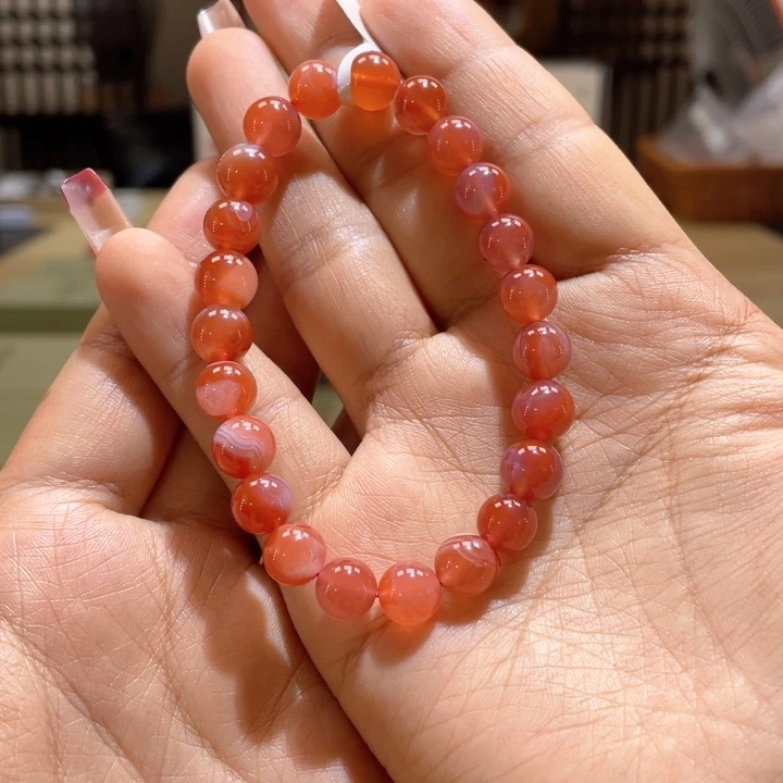 南红玛瑙8+大黑洞红白料单圈未镶嵌