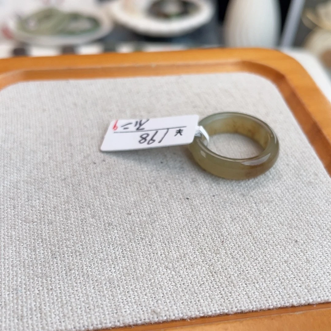 和田玉未镶嵌戒指U96糖花泥鳅背17.1不退换