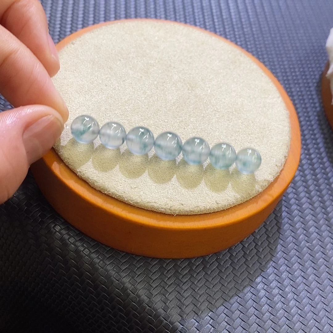 未镶嵌挂件翡翠蓝刚飘花一组