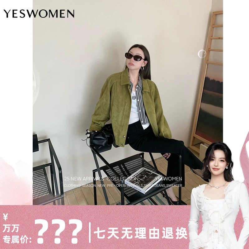 【万万专属】YESWOMEN多伦多· 美式复古绒皮翻领外套XYF2357A4306