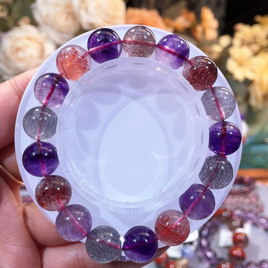 水晶未镶嵌手串、冰闪黑加仑、11.8m