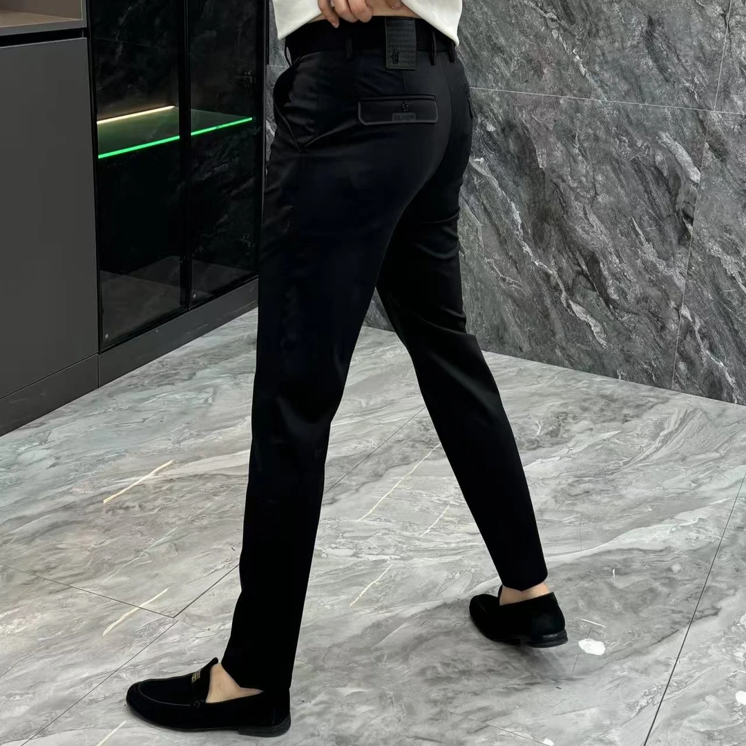 6619-轻奢男士时尚商务休闲裤夏季薄料高弹力