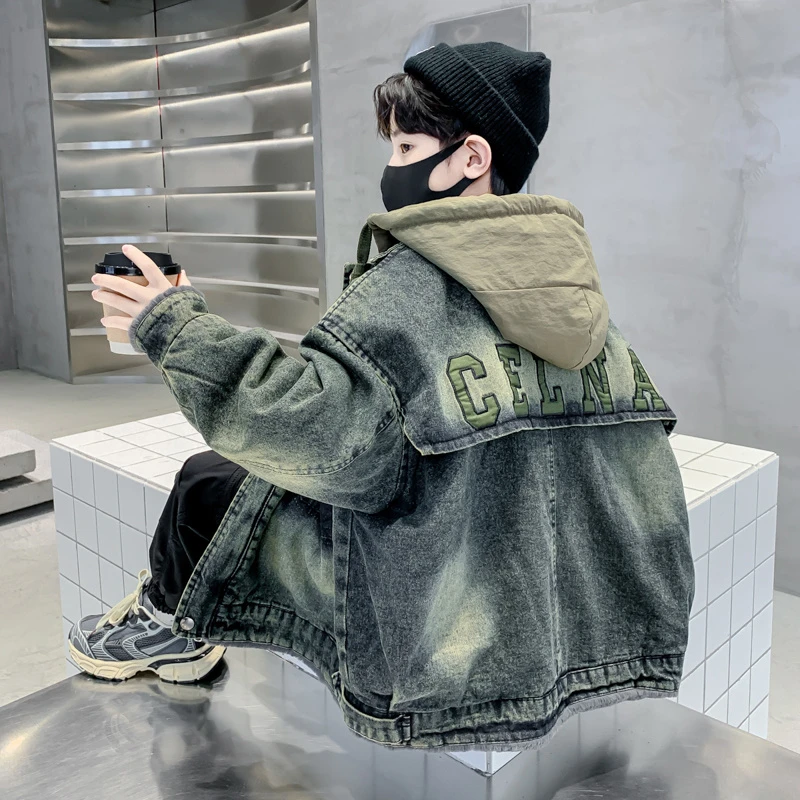 儿童装男童春装外套春秋款2025新款中大童男孩上衣牛仔春季时髦潮