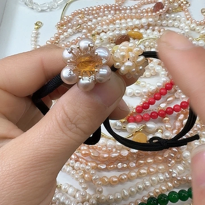 淡水珍珠耳饰银S925镶嵌简****2