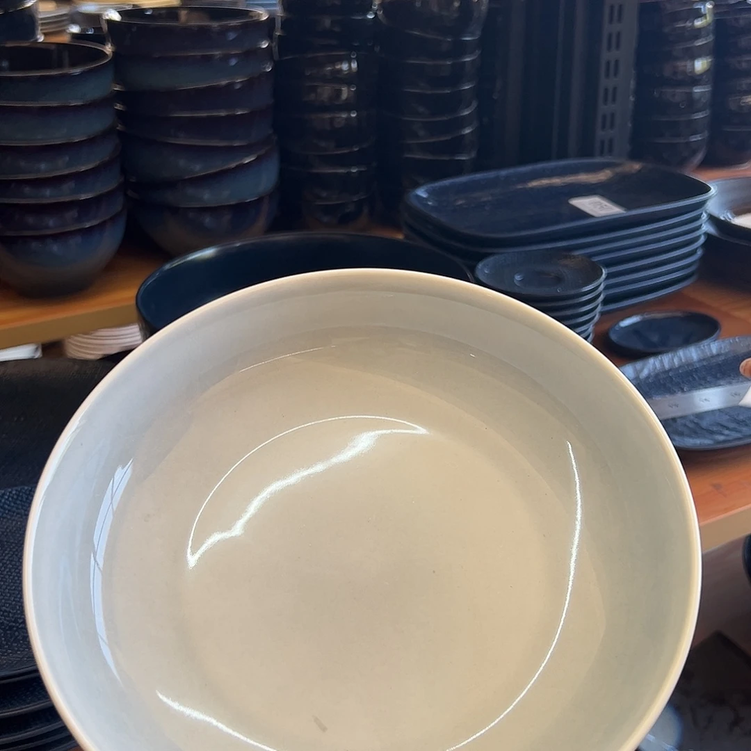 新骨瓷52微瑕9寸明微蓝深盘
