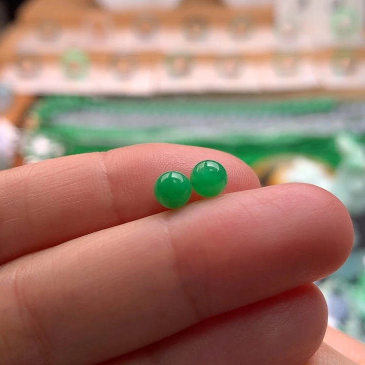 翡翠未镶嵌手链天然缅甸A货翡翠 卡5mm
