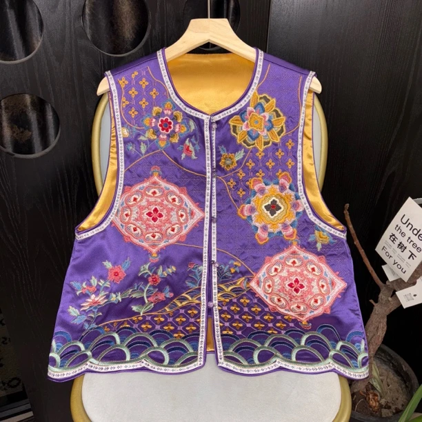 “欢喜” 重工刺绣马甲 私服定制中式复古马褂