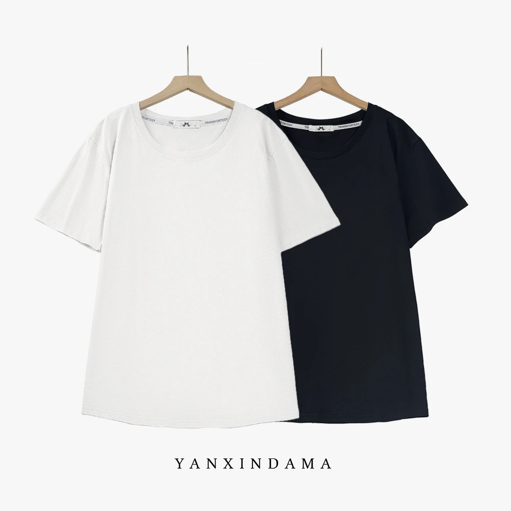 大码女装300斤胖MM时尚日常百搭休闲宽松纯色打底通勤T恤99999