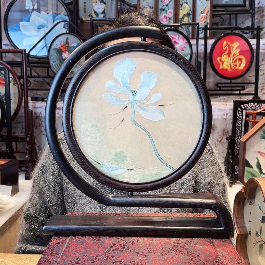 织绣苏绣摆台手工双面