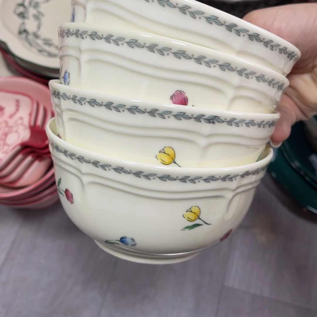 微微瑕陶瓷餐具陶瓷5英寸   4个