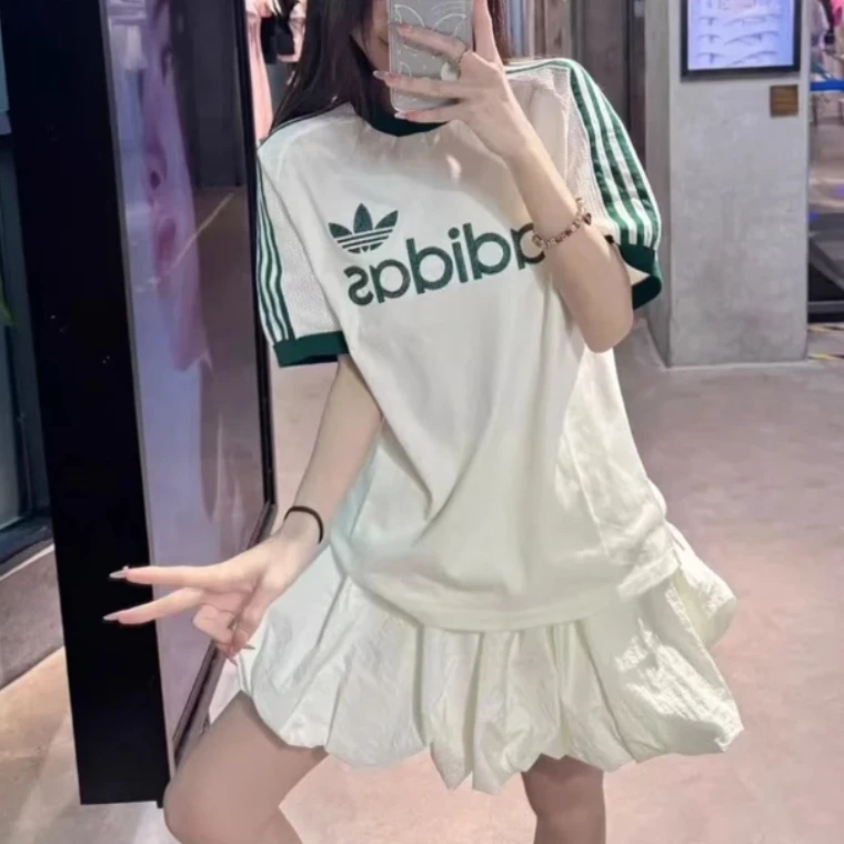 【劲浪体育】阿迪三叶草男子 经典撞色复古条纹休闲圆领T恤JD3407