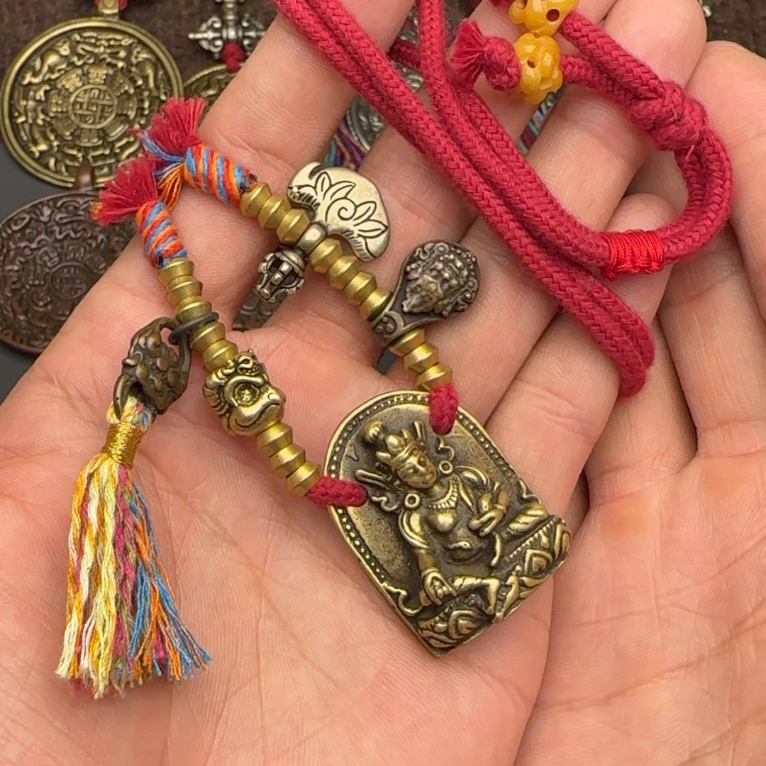 老铜黄财神锁骨链