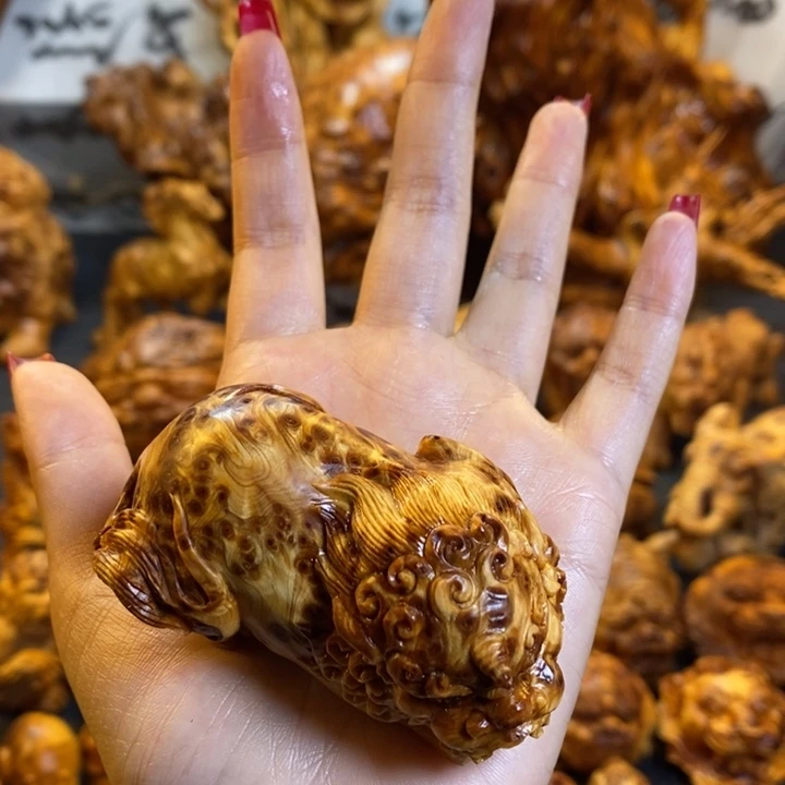 墨***丸崖柏貔貅手把件手把件手把件