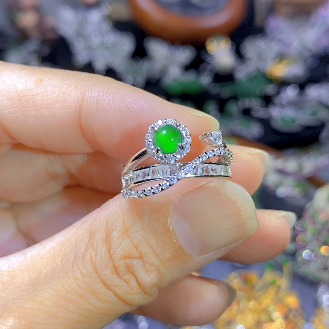 翡翠颈饰银S925镶嵌天然翡翠