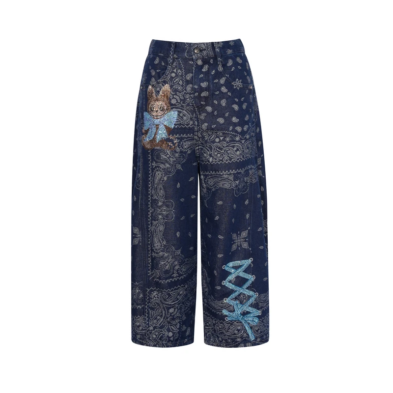 TCH私服秋冬烫钻工艺时尚休闲百搭洋气长裤女T75C20E5098轻奢tch
