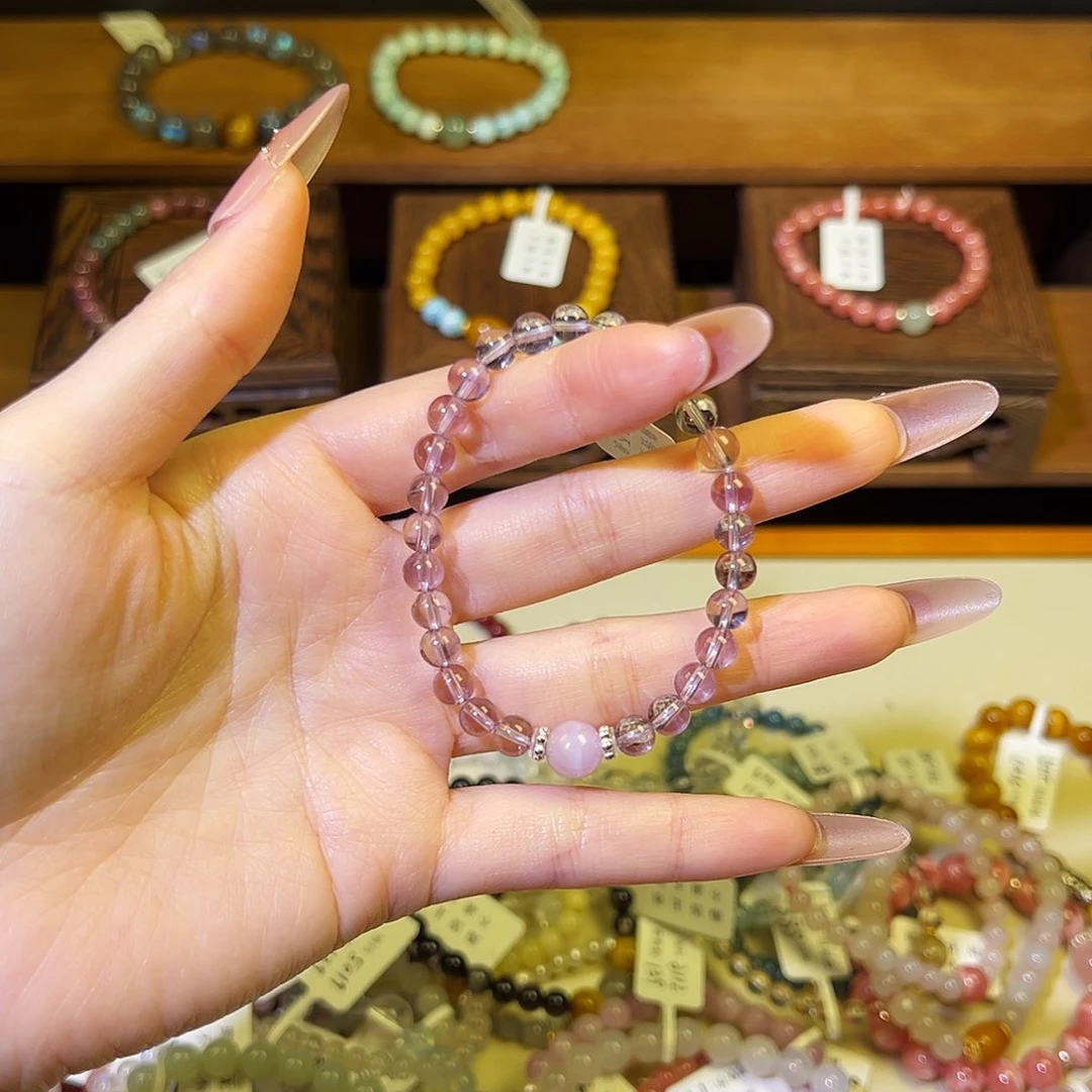 烟晶手链银S925镶嵌紫水晶2118