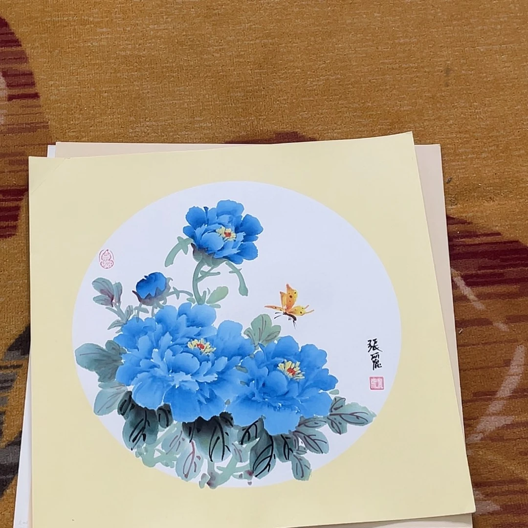 国画飞*卡纸作品小品111111四张