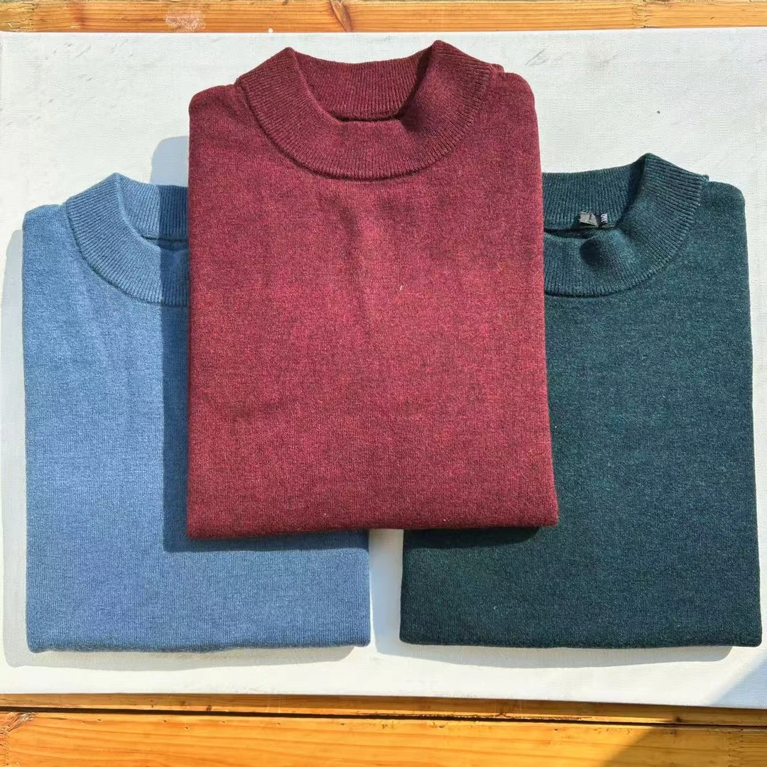 84 2025新款红红火火 全绵羊毛修身厚400g双层半高领羊毛衫