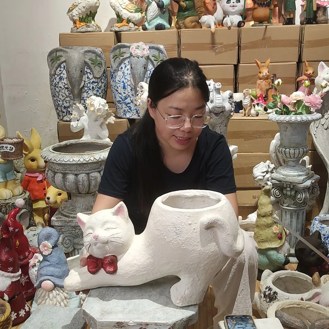合成树脂氧化镁翘屁股猫咪花盆