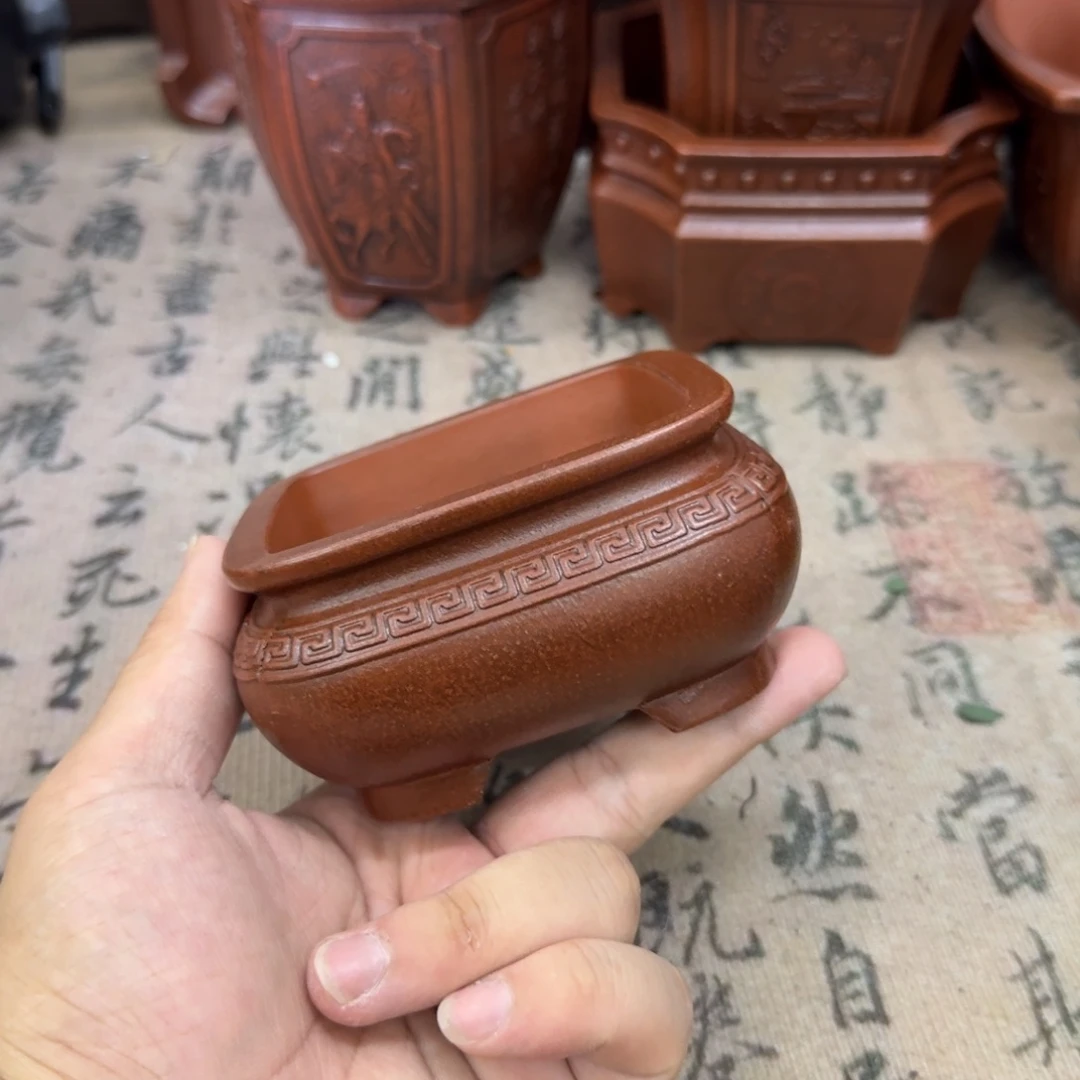 紫砂花盆8.5x4内经紫砂花盆